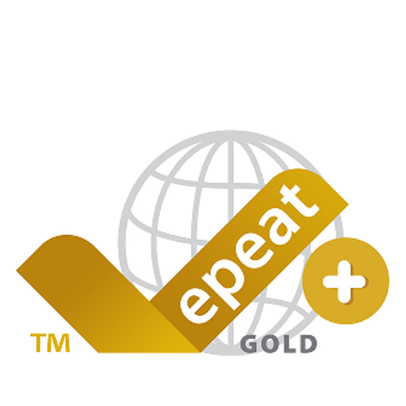 Il logo EPEAT Gold con un globo, un segno di spunta dorato e la parola GOLD.