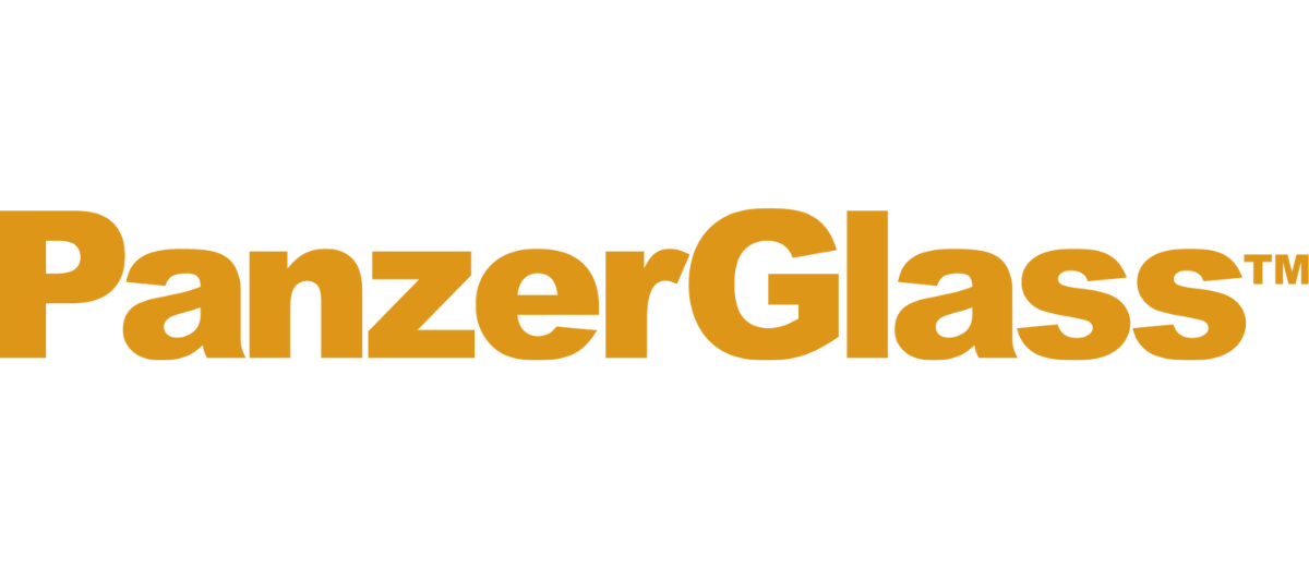 Le logo orange PanzerGlass sur fond blanc.