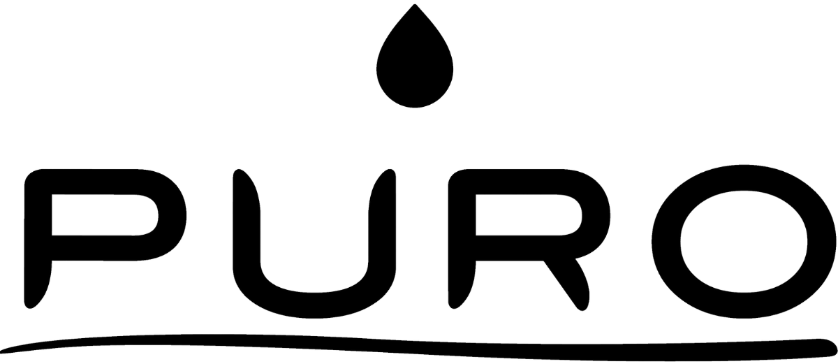 Il logo mostra la parola PURO in grassetto con una goccia sopra e una linea curva sotto.