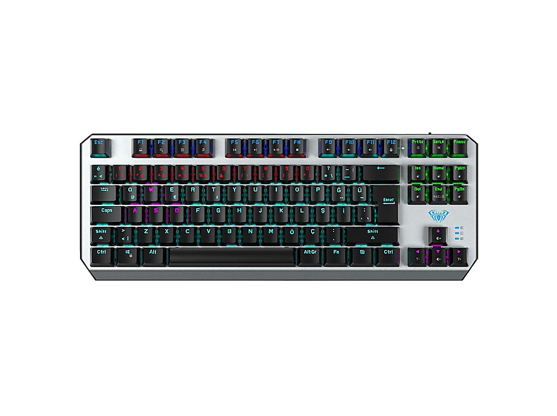 AULA Aula F2067 TKL RGB Makrolu Mekanik Kablolu Oyuncu Klavyesi Kablolu Oyuncu Klavyesi Gri