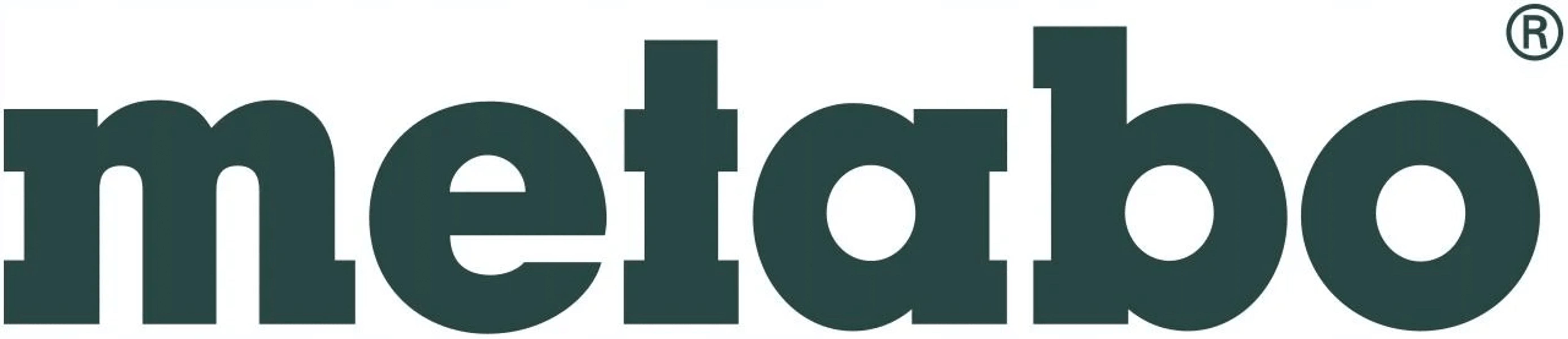 El logo verde de metabo con un símbolo de marca registrada sobre fondo blanco.