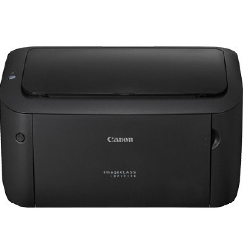 Beyaz arkaplanda kompakt, siyah Canon imageCLASS LBP6030B lazer yazıcı.