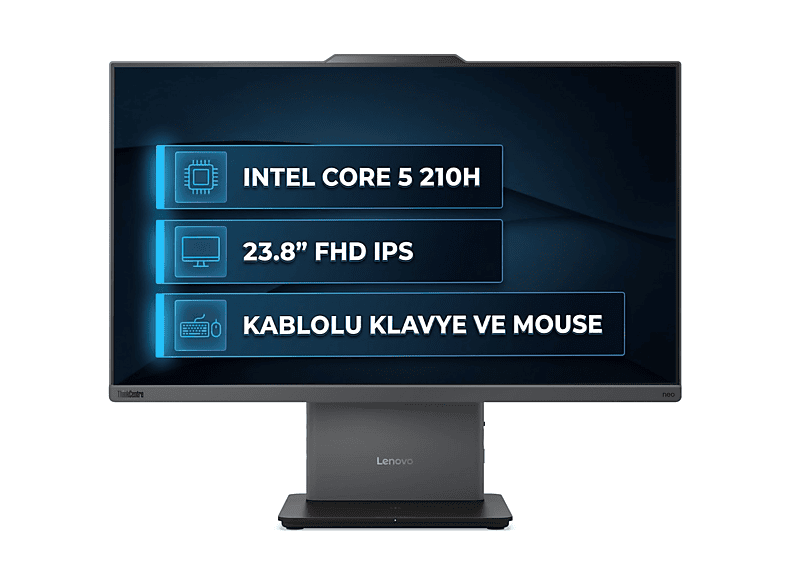 LENOVO ThinkCentre Neo 50a G5 12SC004GTR 006 Intel Core 5 210H 64 GB 2 TB 23,8 inç FreeDOS All In One Bilgisayar Gri
