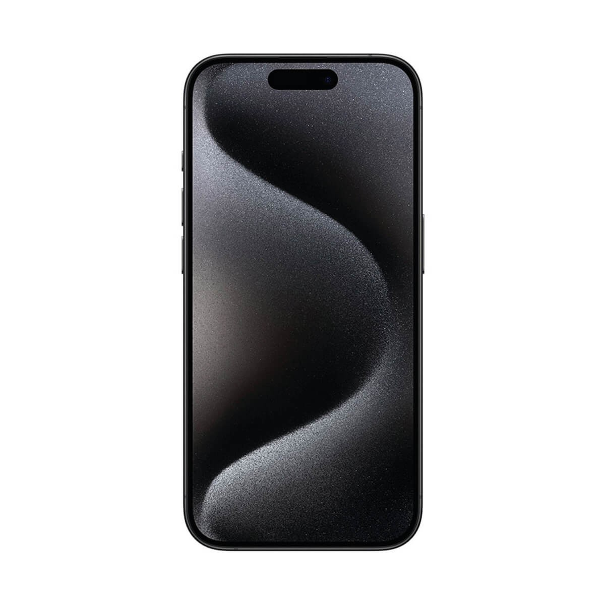 Uno smartphone nero con schermo scuro strutturato, motivo ondulato e tacca superiore.