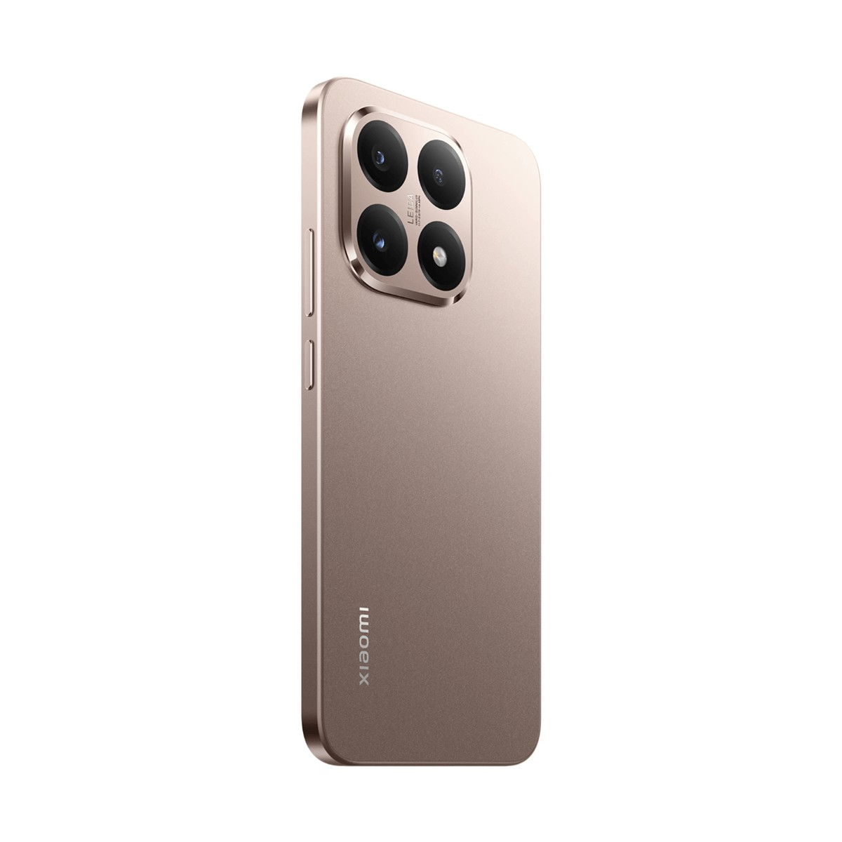 Retro di uno smartphone Xiaomi oro rosa con modulo a quattro fotocamere.