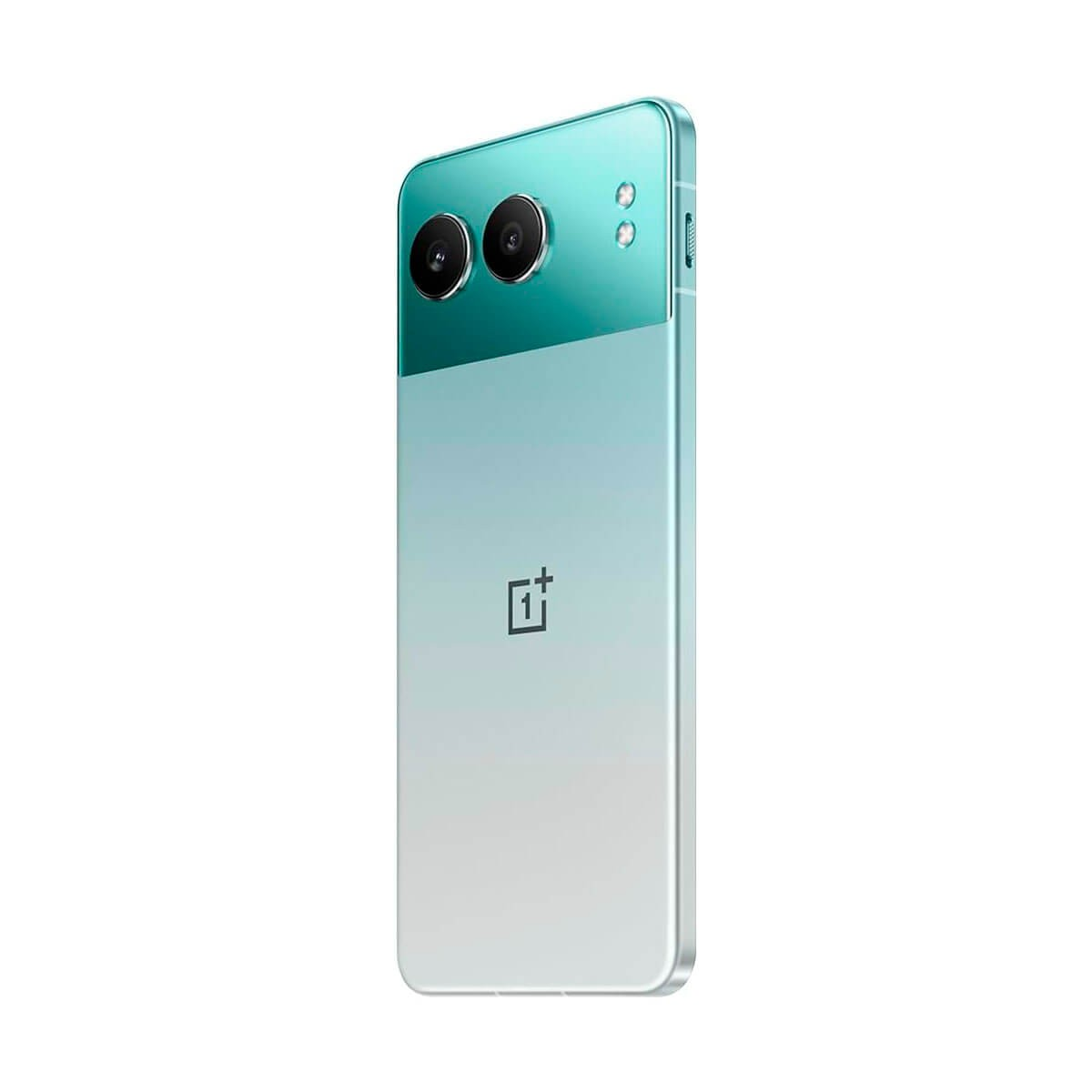 Dos d'un smartphone vert menthe avec deux caméras et le logo OnePlus.