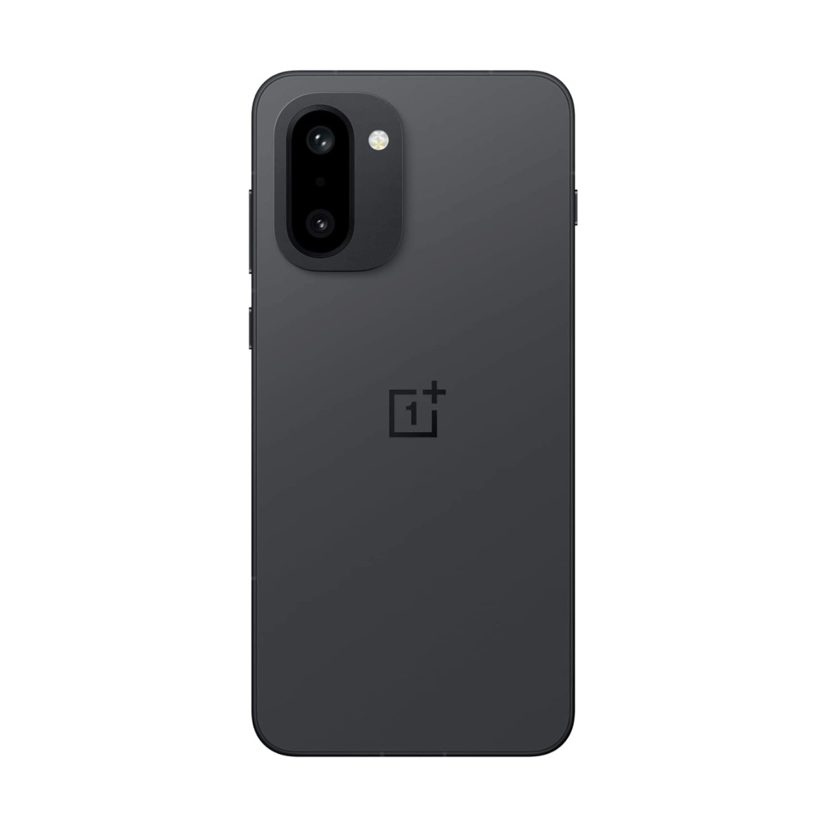 Dos d'un smartphone gris avec un double appareil photo vertical et le logo OnePlus.