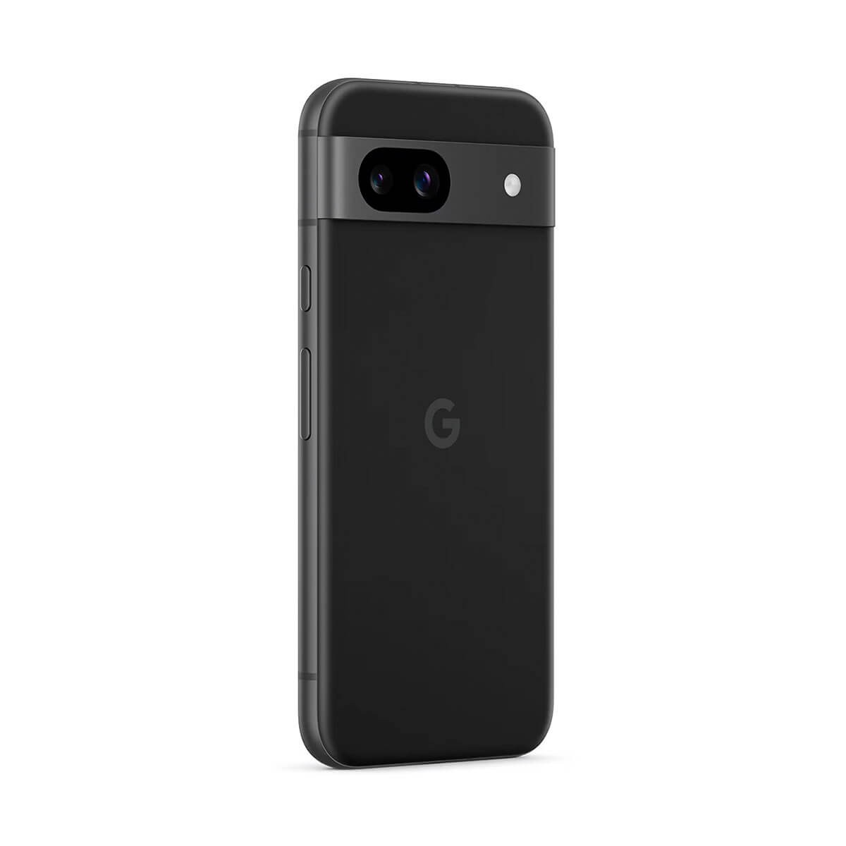 Il retro di uno smartphone nero con una barra della fotocamera orizzontale e il logo Google.