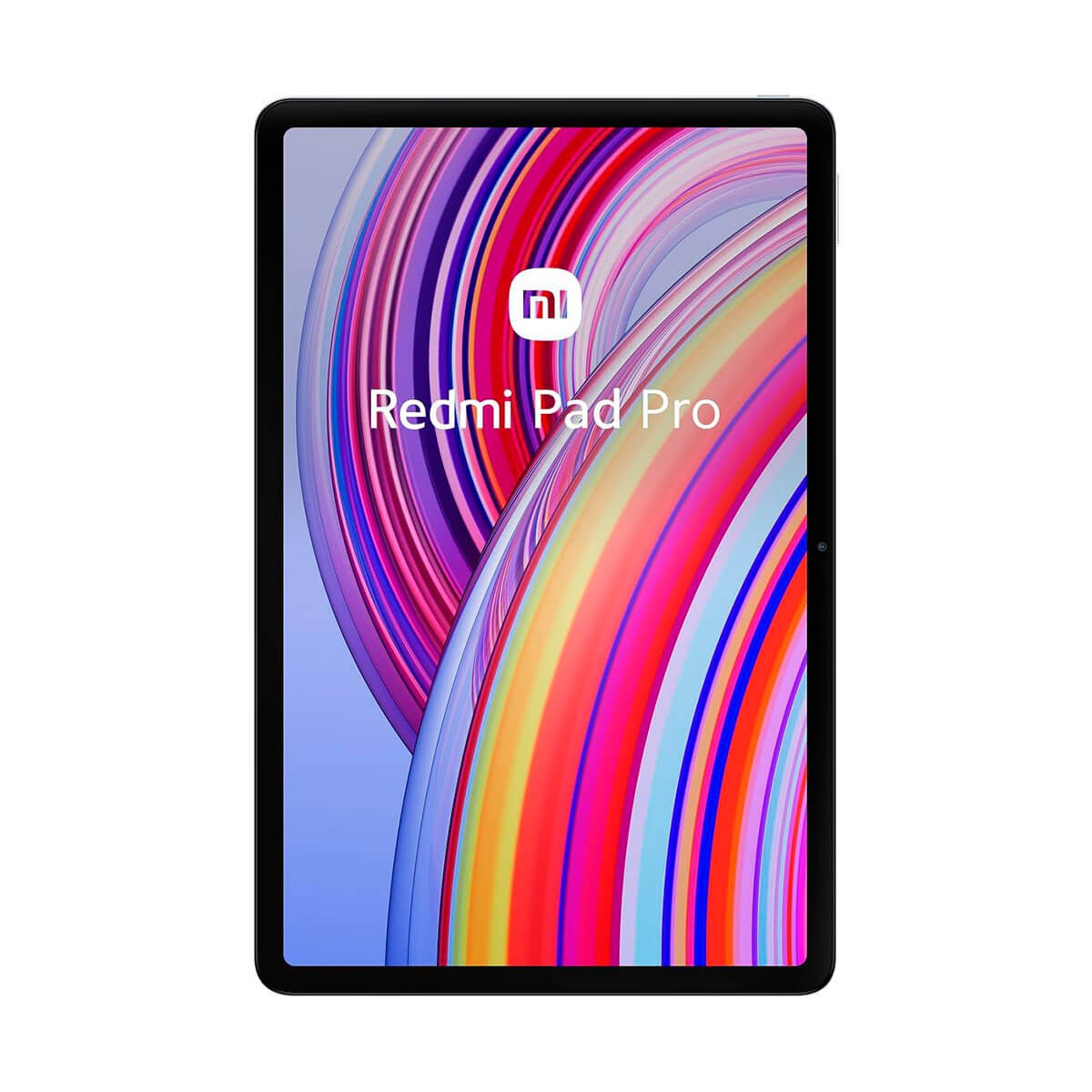 Tablet Redmi Pad Pro con uno sfondo astratto colorato e il logo Xiaomi.