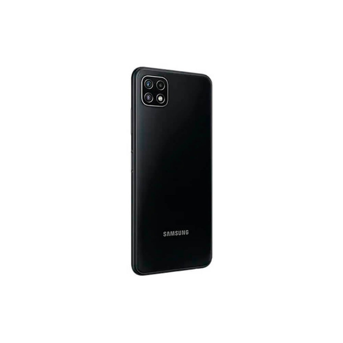 Rückseite eines schwarzen Samsung-Smartphones mit Vierfachkamera.