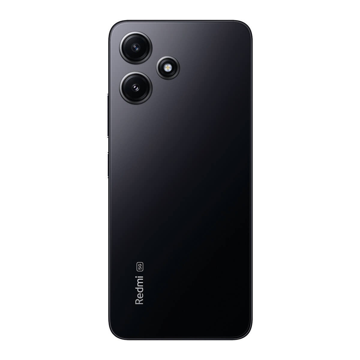 Retro di uno smartphone nero Redmi 5G con tre obiettivi fotografici e un logo in basso.