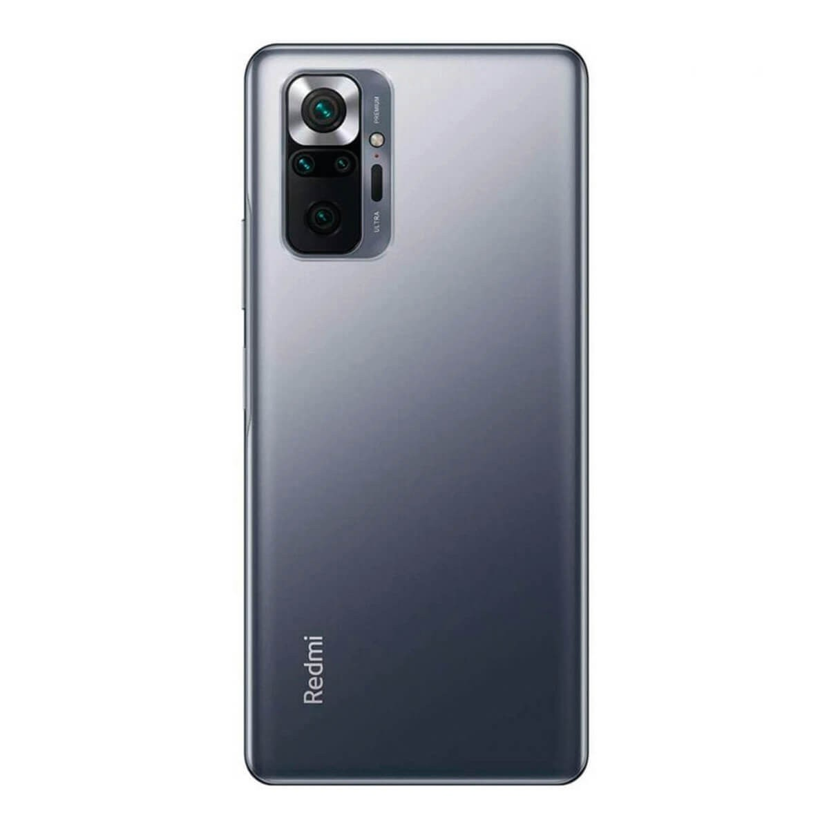 Rückseite eines grauen Redmi-Smartphones mit einem vertikalen Kamera-Modul oben links.