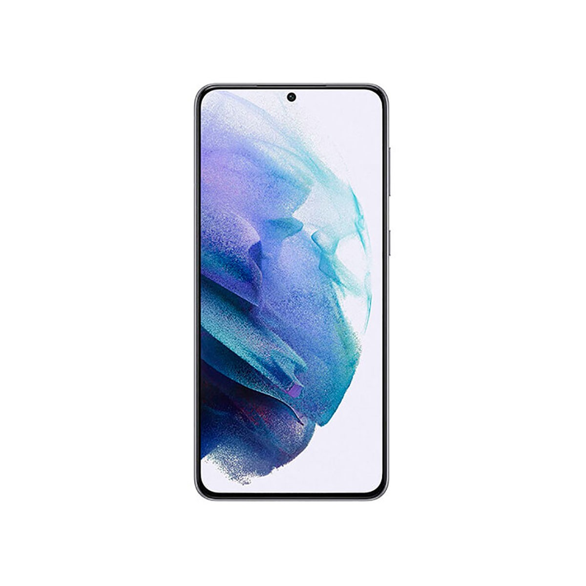 Ein Smartphone mit einem farbenfrohen abstrakten Hintergrund auf dem Bildschirm.