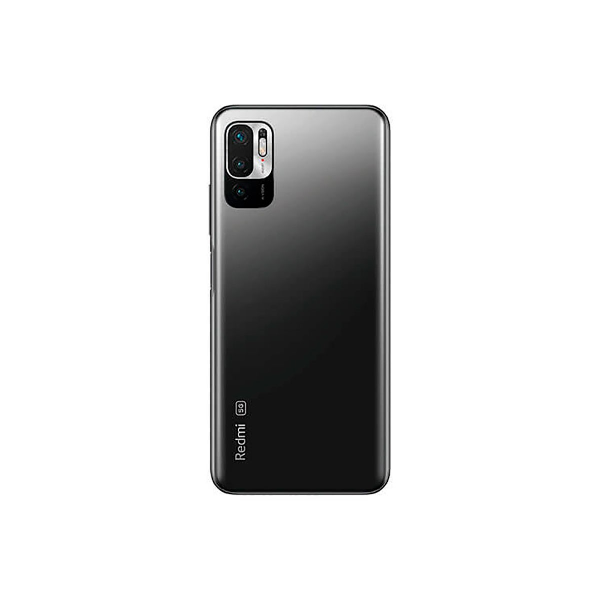 Dos d'un smartphone noir Redmi 5G avec un double appareil photo vertical et le logo Redmi 5G blanc.