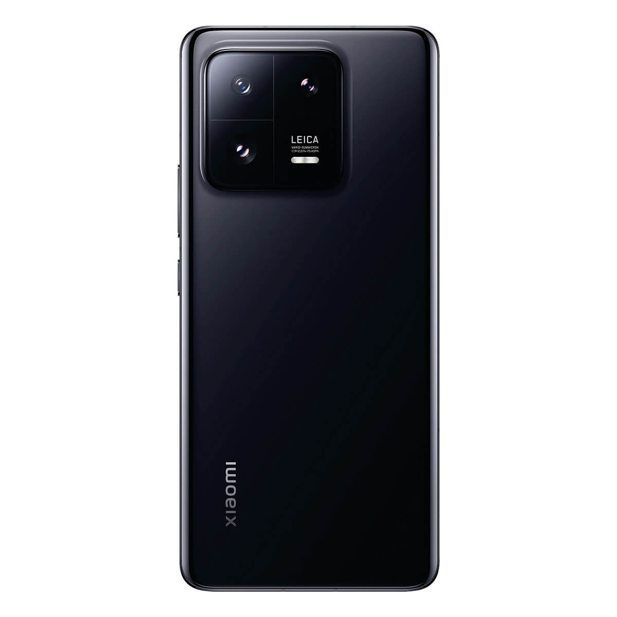 Rückseite eines schwarzen Xiaomi-Smartphones mit rechteckigem Leica-Kameramodul oben links und Xiaomi-Logo.
