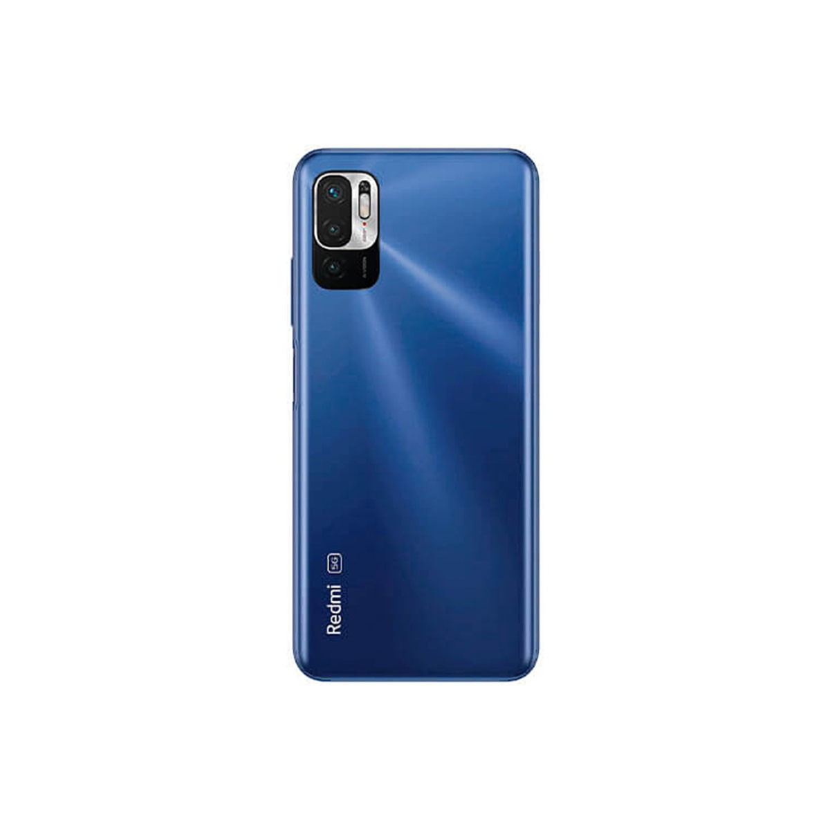 Back of a blue Xiaomi Redmi smartphone with camera module and Redmi logo.