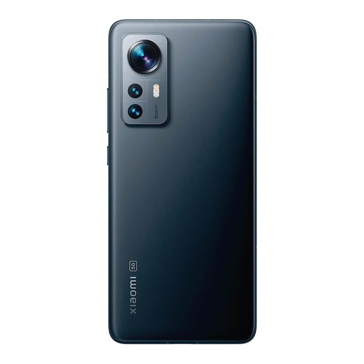 Die Rückseite eines dunklen Xiaomi-Smartphones mit dreifacher Kamera und Markenlogo.