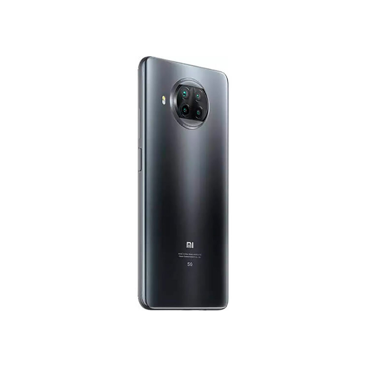 Dos d'un smartphone gris avec un module photo circulaire et le logo Mi.