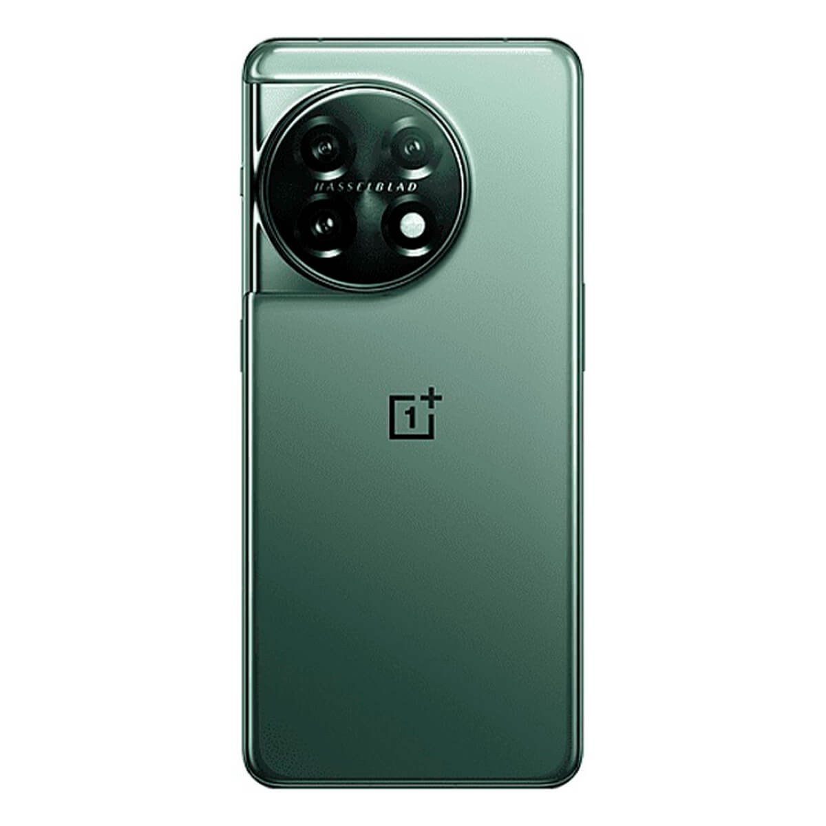 Grünes Smartphone von hinten, mit großem runden Kamera-Modul und Hasselblad-Logo.