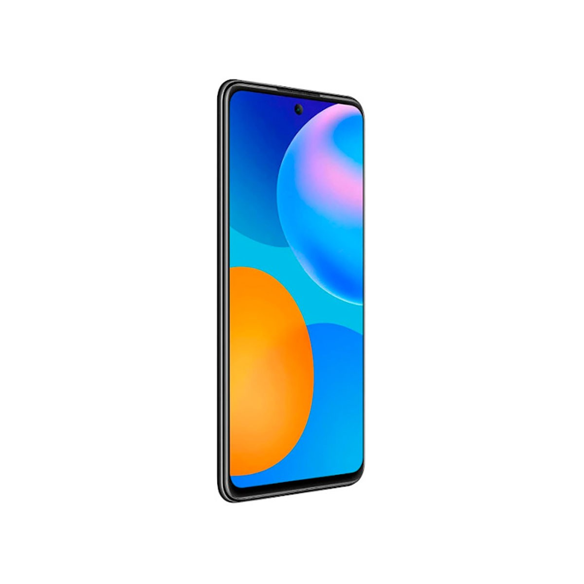 Uno smartphone che mostra uno sfondo colorato e astratto sullo schermo.