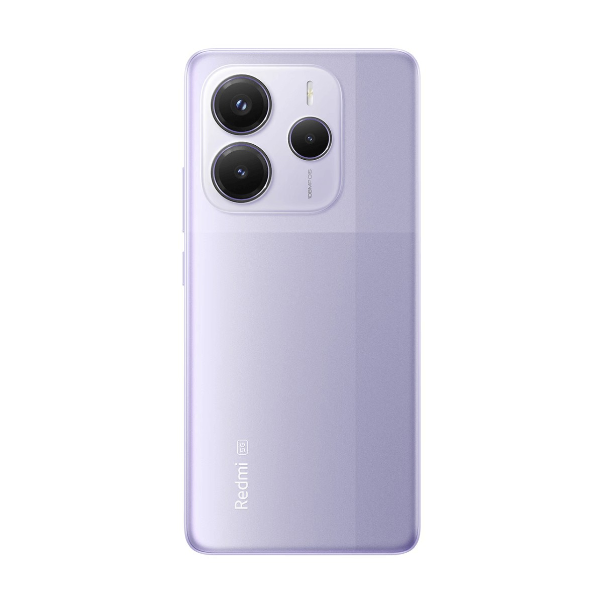 Retro di uno smartphone Redmi viola con tre obiettivi fotografici nella zona superiore sinistra.