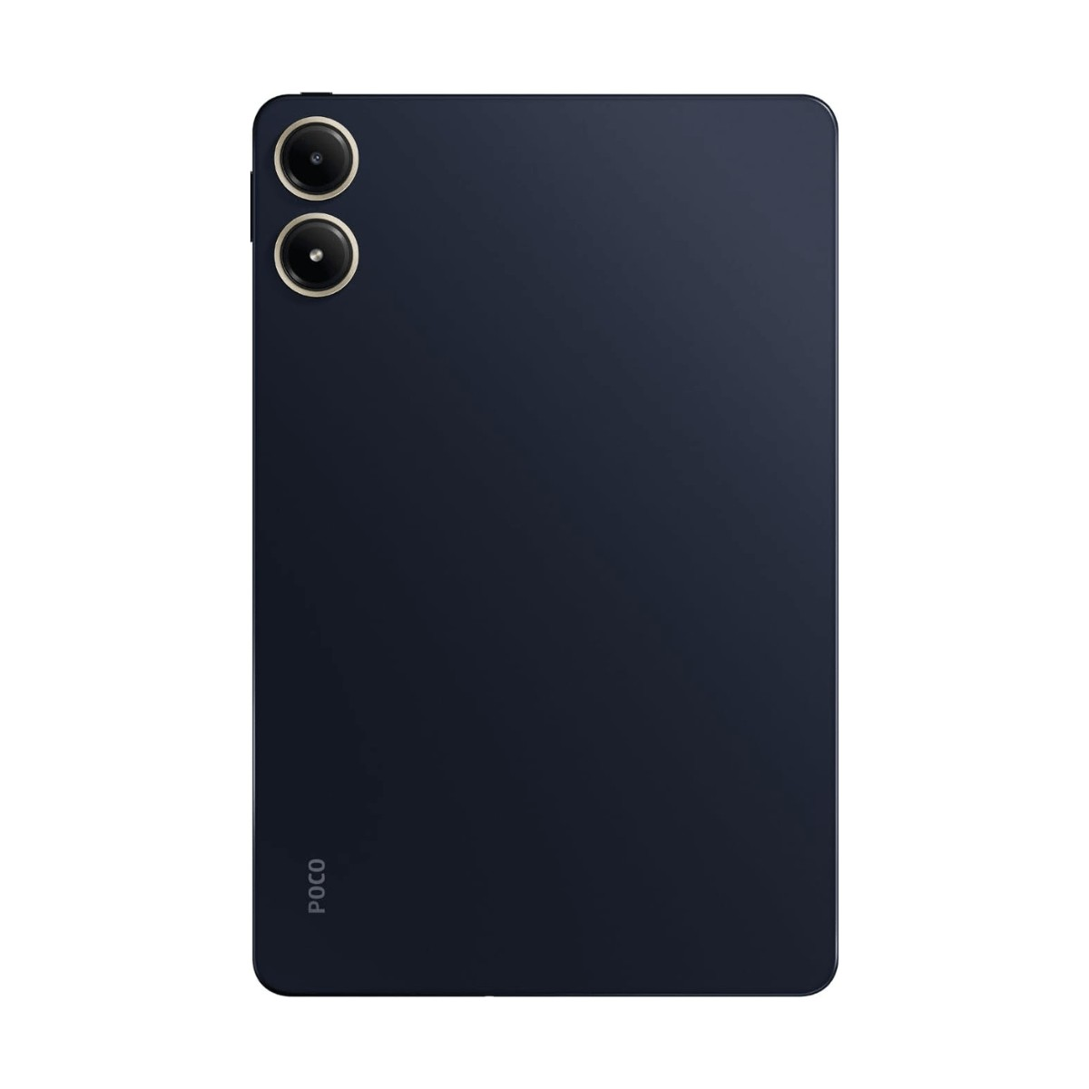 Retro di uno smartphone Poco blu scuro con due obiettivi fotografici allineati verticalmente.