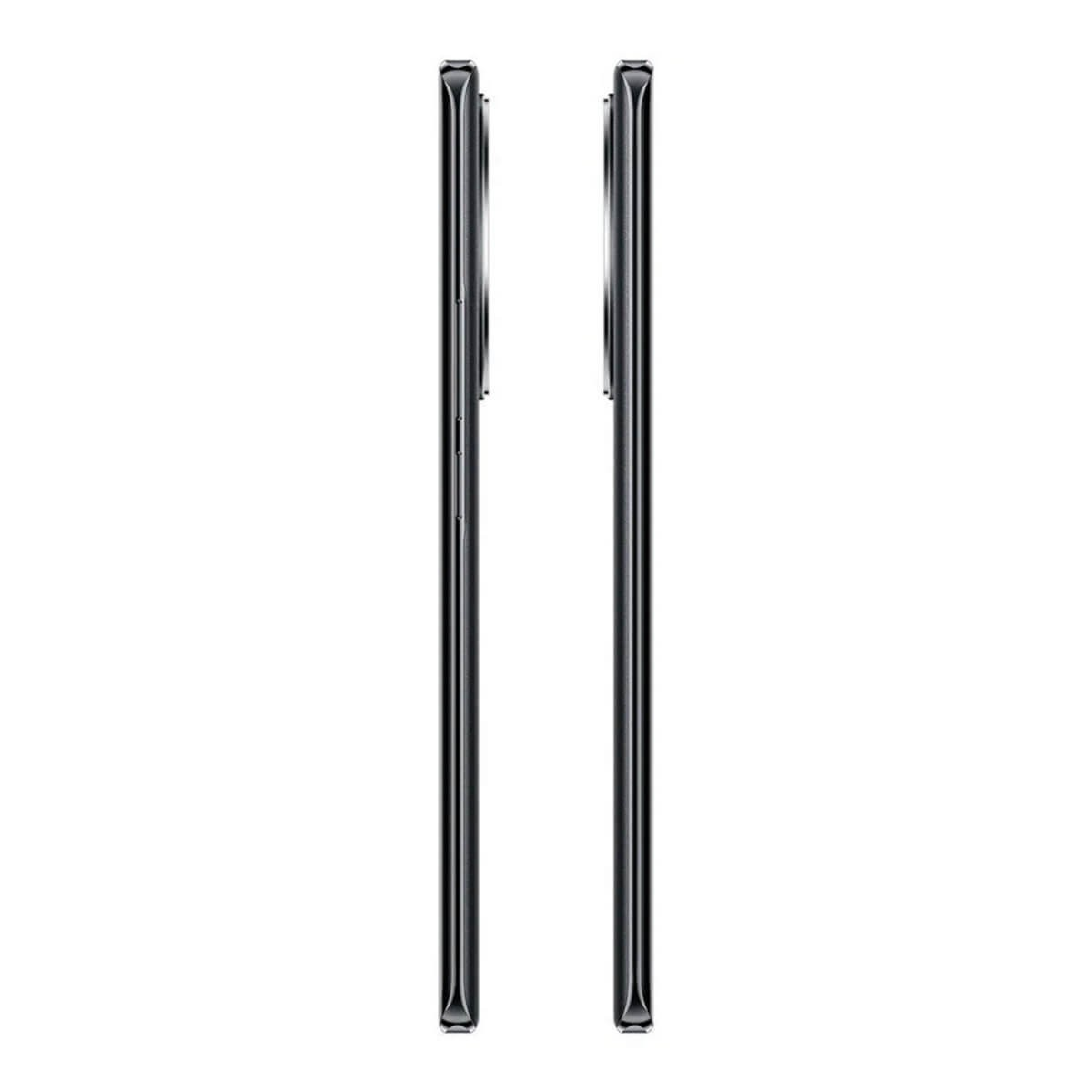 Seitenansicht zweier schlanker, schwarzer Smartphones mit Tasten.