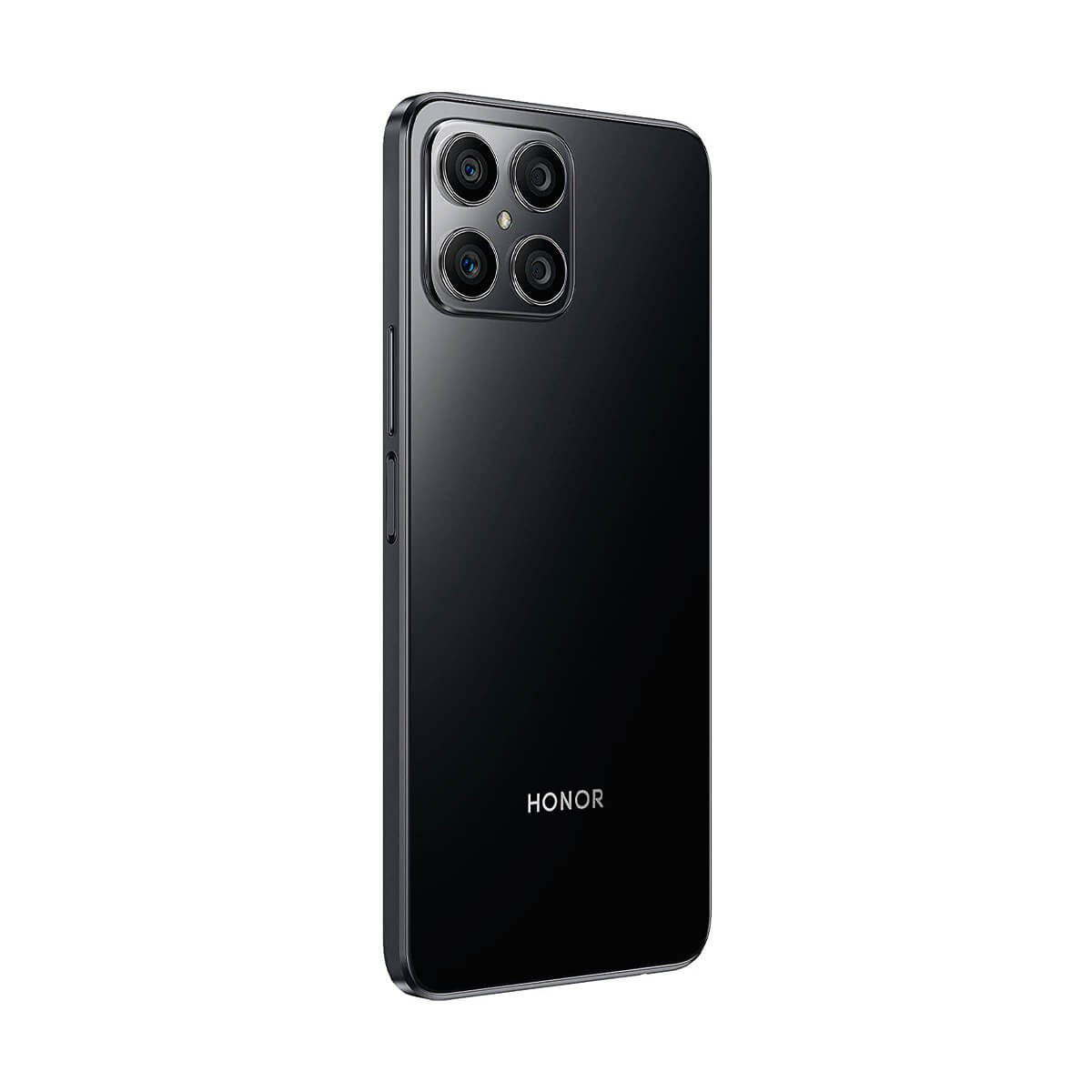 Smartphone Honor negro visto desde atrás con cuatro cámaras.