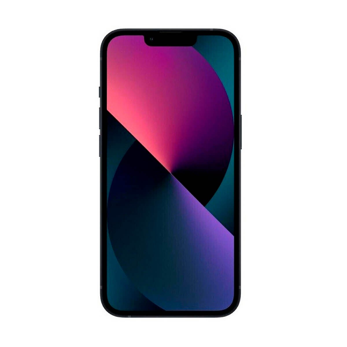 A black smartphone with a colorful pink and blue abstract wallpaper on the screen, shown from the front.