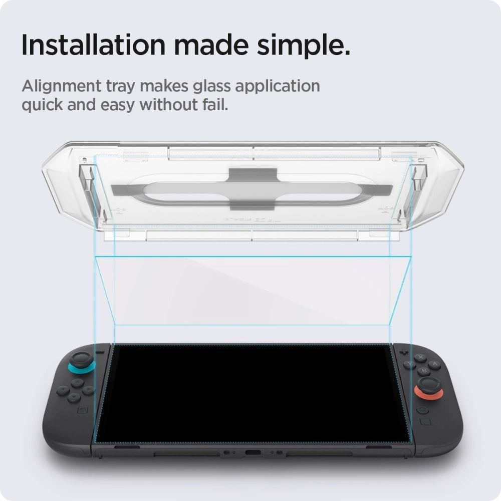Vassoio di allineamento per un'applicazione facile e perfetta del vetro su una console.