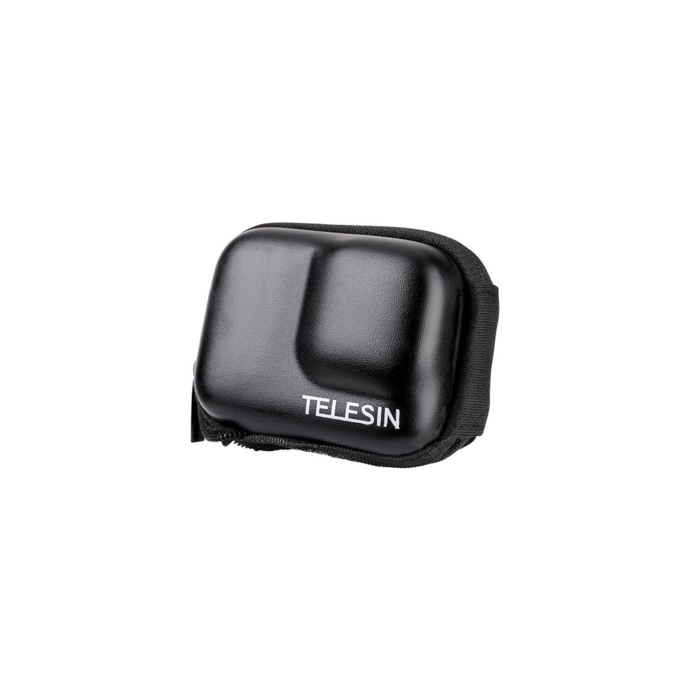 Zwarte hardcase met Telesin-logo.
