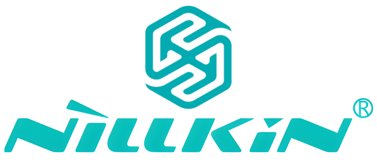 Türkisblaues Nillkin-Logo mit einem abstrakten Sechseck-Symbol und dem Markennamen.