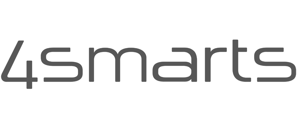 Il logo grigio mostra la scritta 4smarts in un carattere moderno e arrotondato.