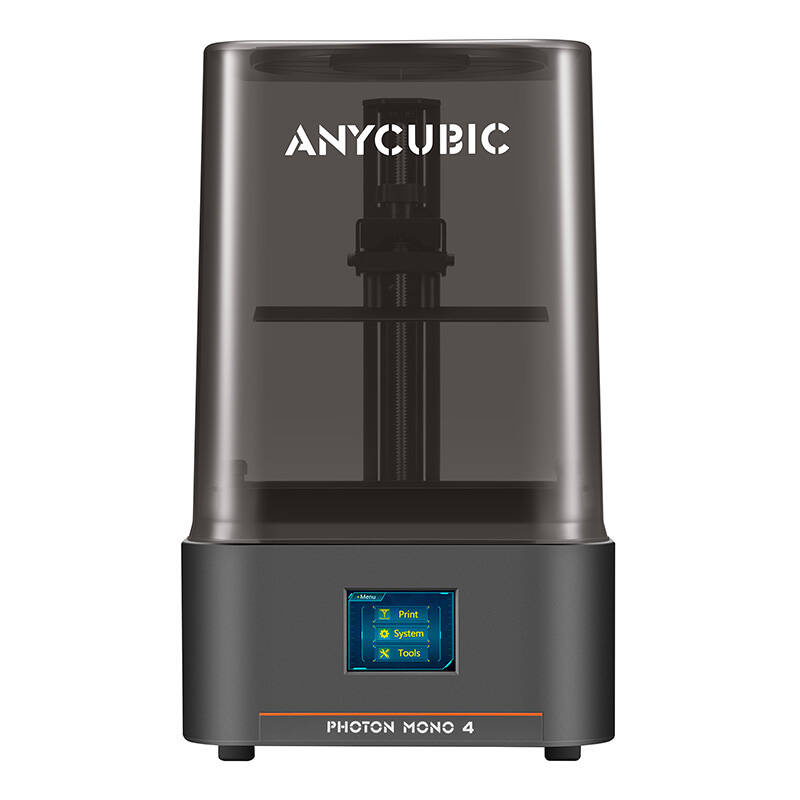 Stampante 3D Anycubic Photon Mono 4 con coperchio scuro e touchscreen.