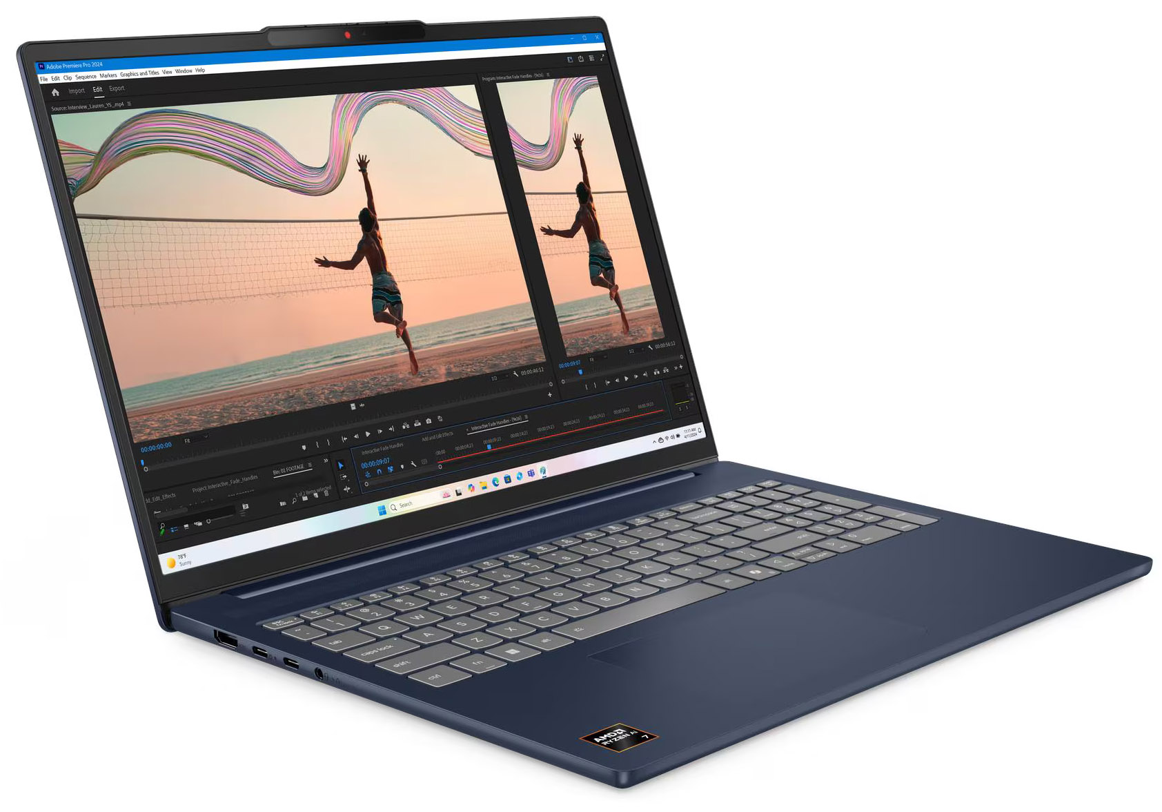 Laptop LENOVO 16AKP10 QWERTZ / AMD Ryzen™ AI 5 330 (4C / 8T, 2.0 / 4.5GHz, 4MB L2 / 8MB L3) / 16 GB RAM / 1 TB SSD / Radeon™ 820M / Windows 11 Home Niebieski