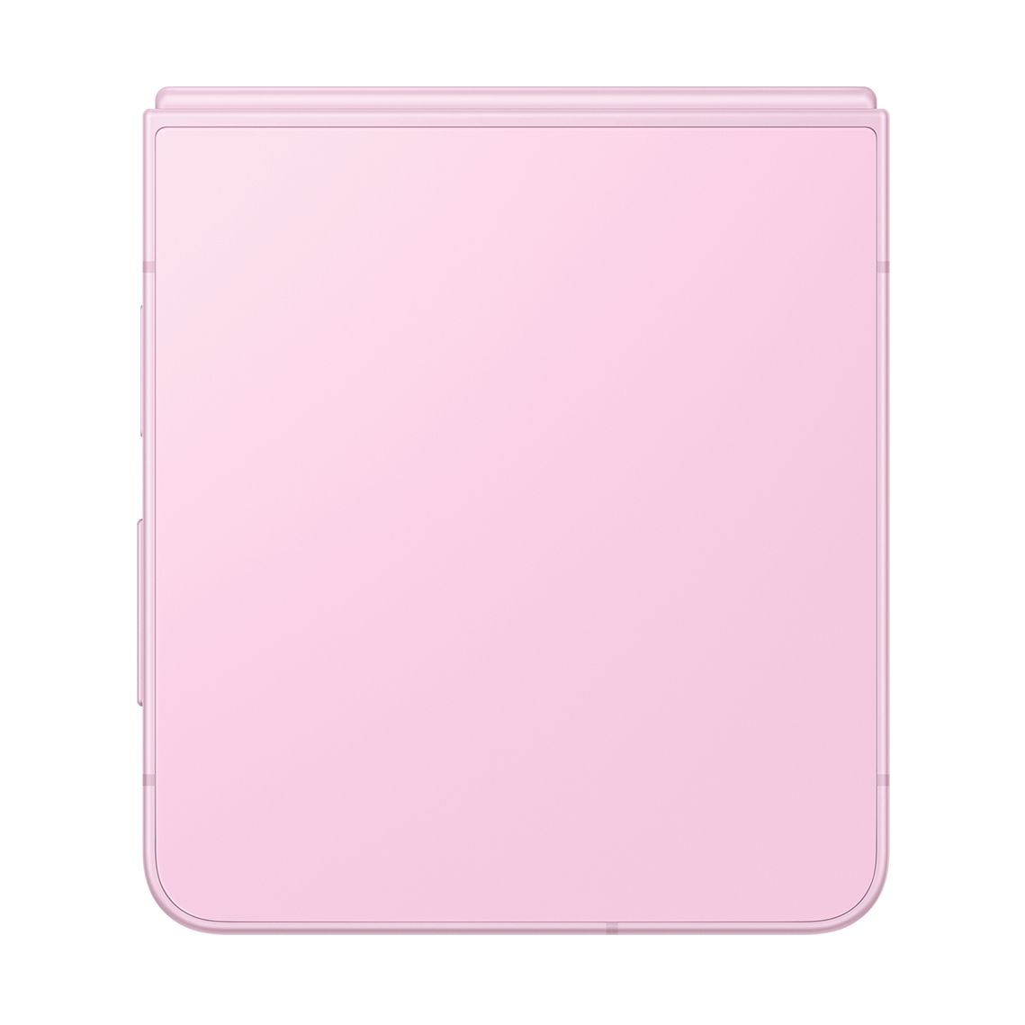 Un cellulare a conchiglia rosa chiuso visto frontalmente.