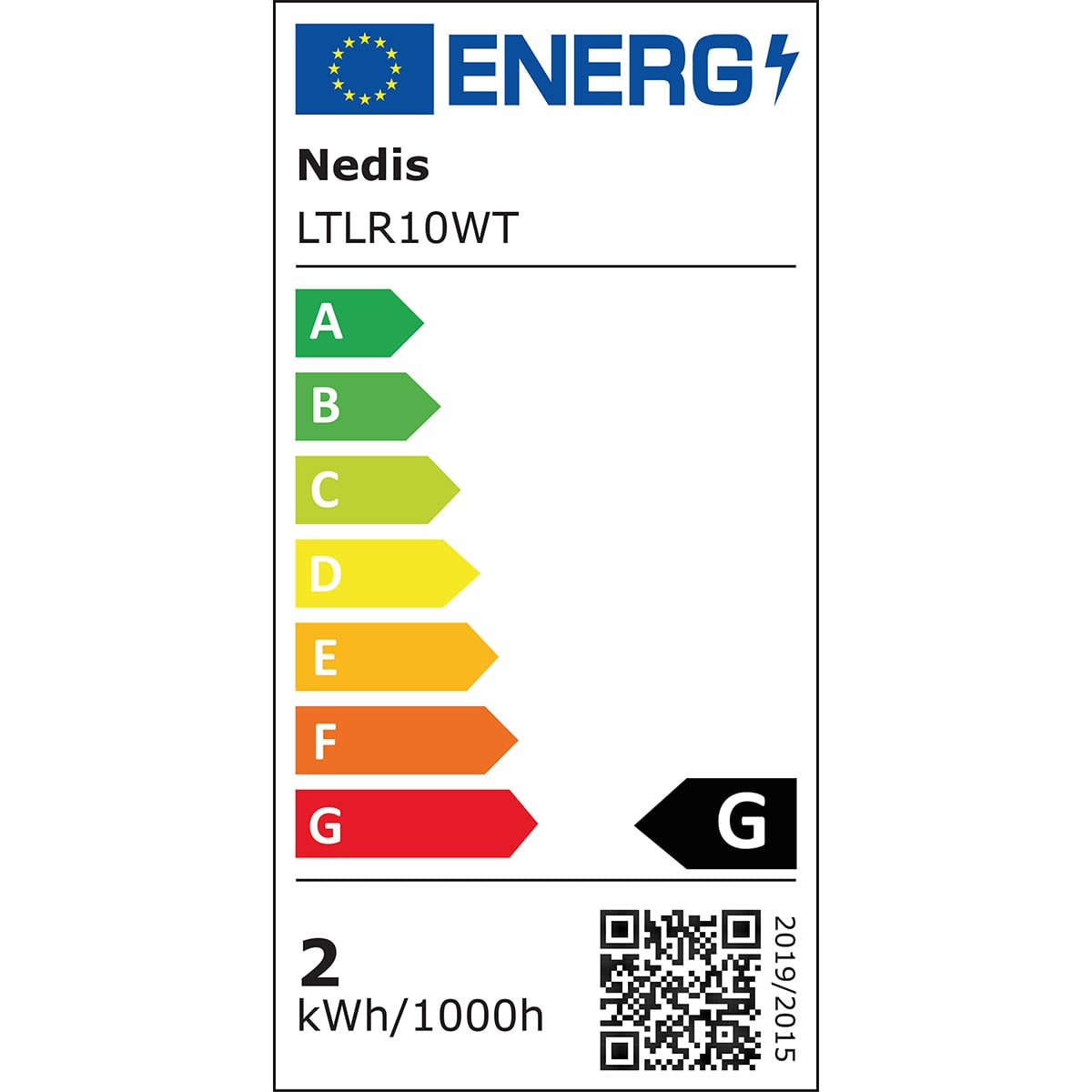 EU-Energieeffizienzlabel für Nedis LTLR10WT mit der Energieklasse G.