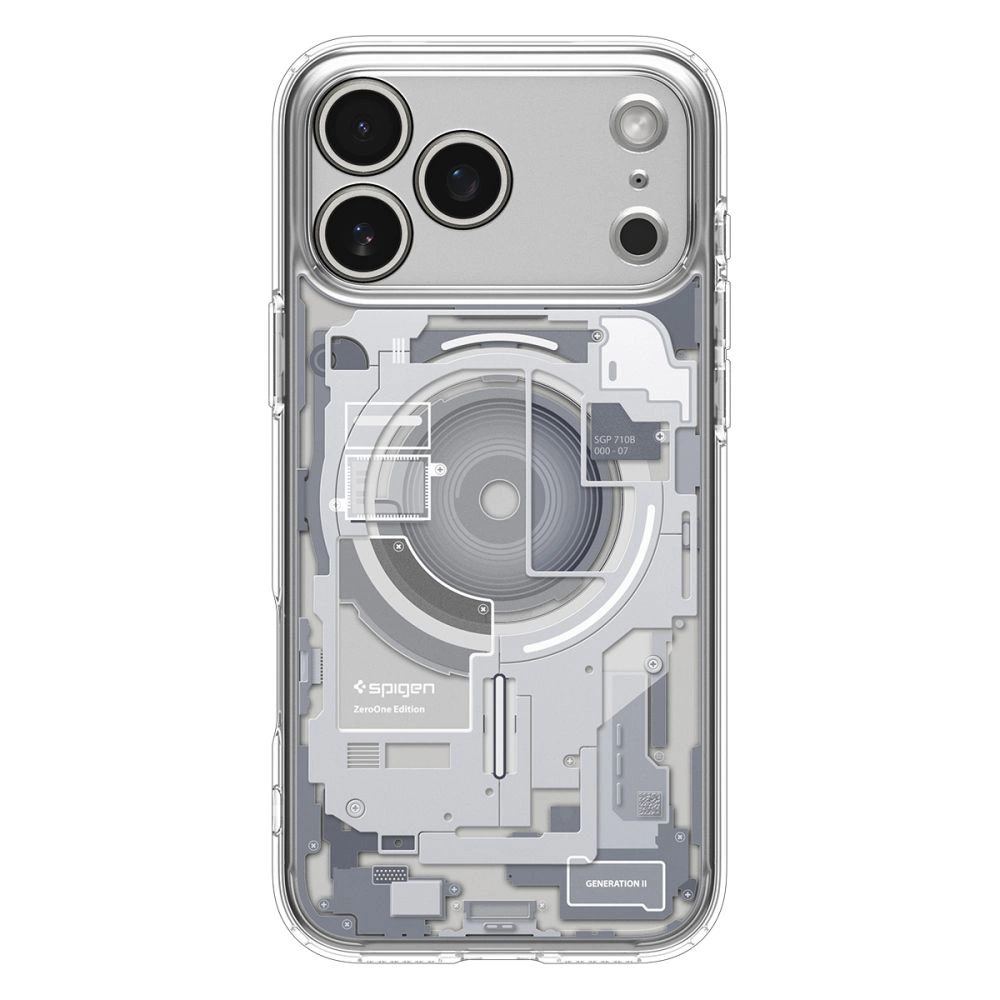 Rückseite einer Schutzhülle mit technischem Innendesign auf einem Smartphone.