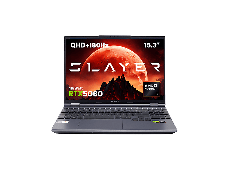 GAME GARAJ Slayer R7T2-5060 C4 RTX5060 180Hz QHD+ AMD Ryzen 7 255 32 GB RAM 1 TB SSD 15,3 inç FreeDOS Oyun Bilgisayarı Gri