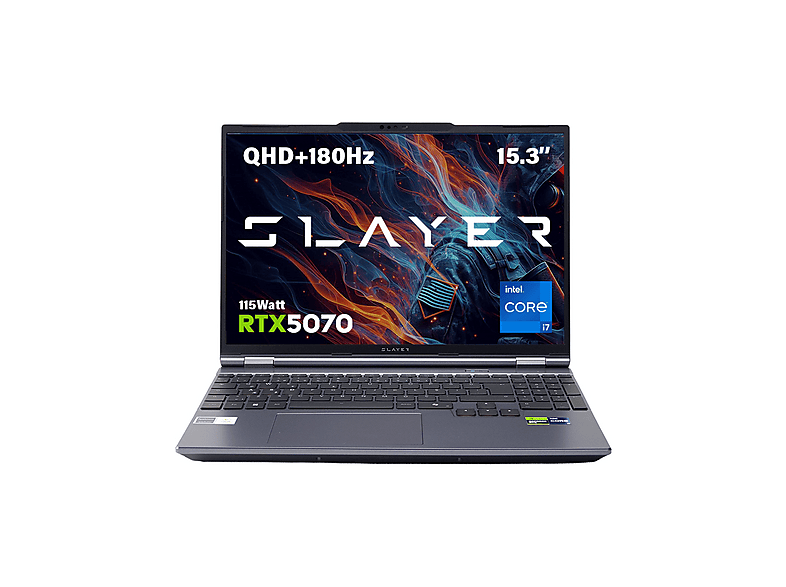 GAME GARAJ Slayer X7T2-5070 C4 RTX5070 180Hz QHD+ Intel Core i7-14650HX 32 GB RAM 1 TB SSD 15,3 inç FreeDOS Oyun Bilgisayarı Gri