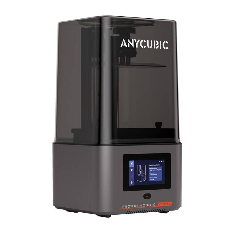 Stampante 3D Anycubic Photon Mono 4 Ultra con corpo grigio e touchscreen.