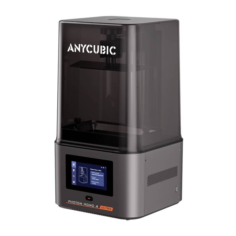 Stampante 3D Anycubic Photon Mono 4 Ultra con coperchio protettivo e display.