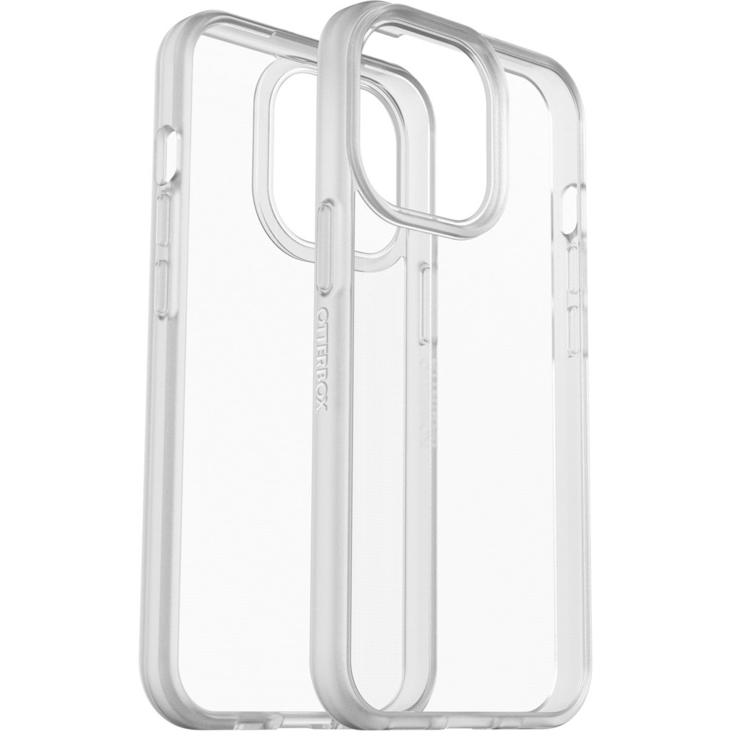 Due custodie per smartphone trasparenti e sottili su sfondo bianco.
