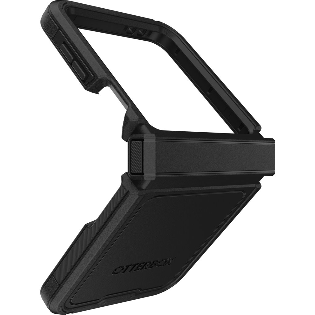 Custodia per telefono pieghevole OtterBox nera in plastica robusta.