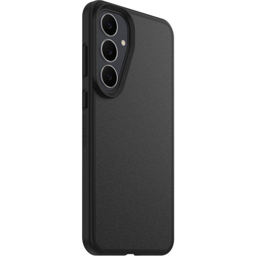 Custodia protettiva nera per smartphone con fotocamera verticale.