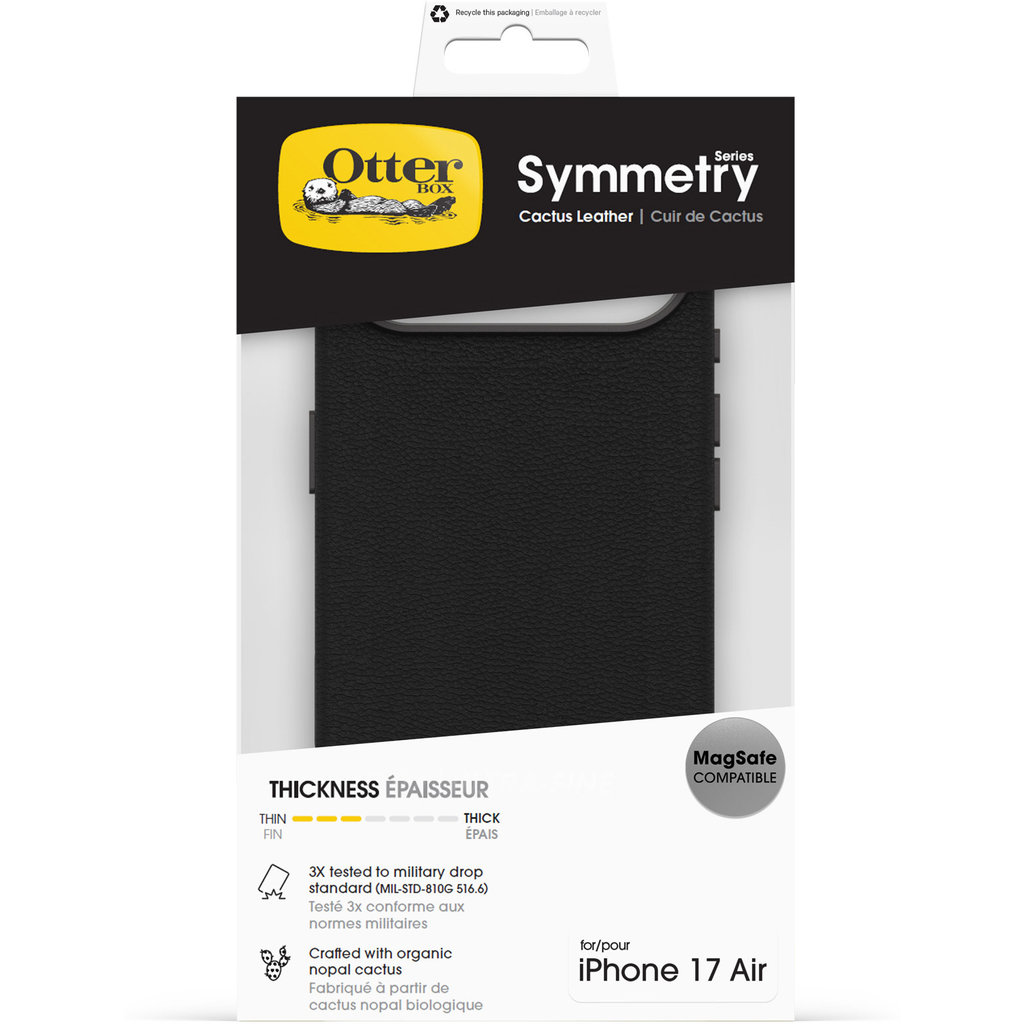 Confezione per custodia in pelle di cactus OtterBox Symmetry Series per iPhone 17 Air con MagSafe.