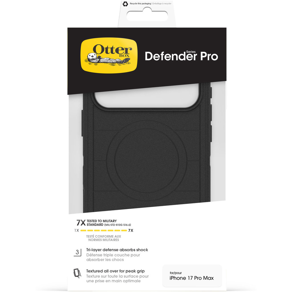 OtterBox Defender Pro Hülle für iPhone 17 Pro Max in der Verpackung.