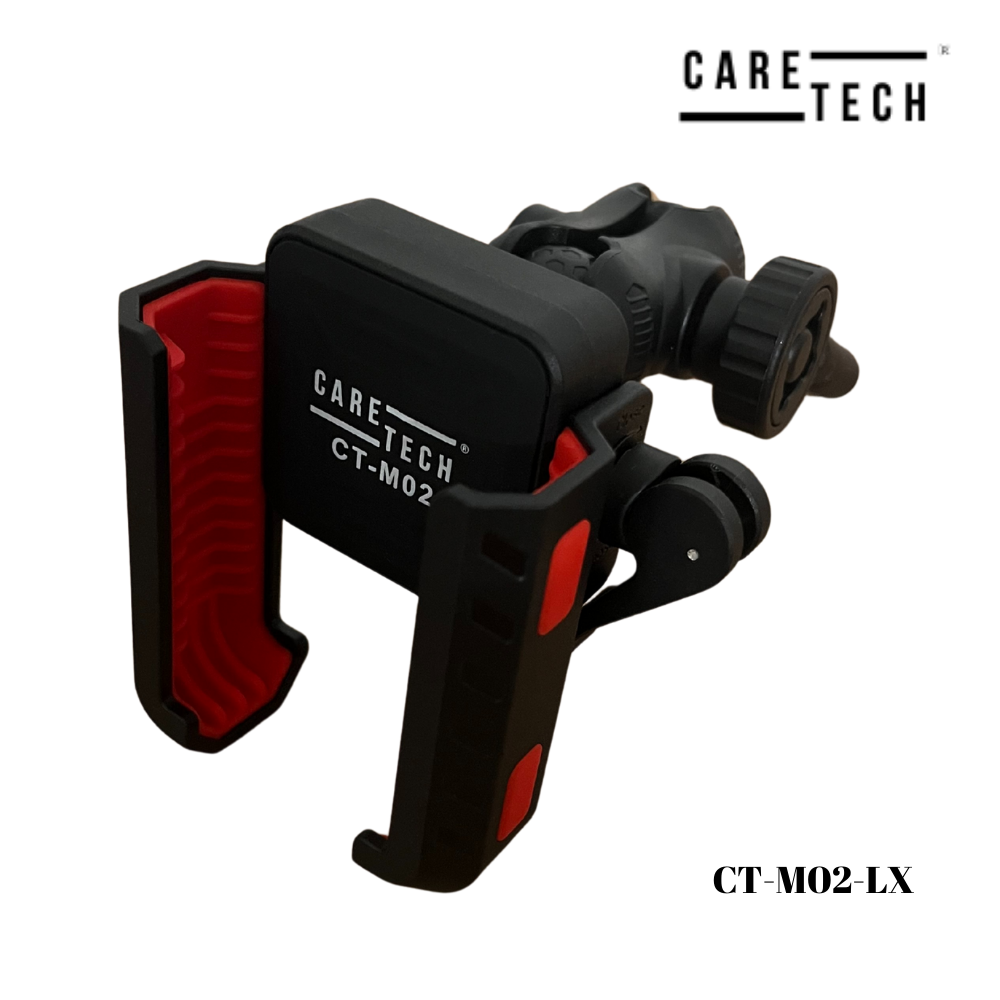 Kırmızı detaylı siyah Caretech CT-M02-LX telefon tutucu.