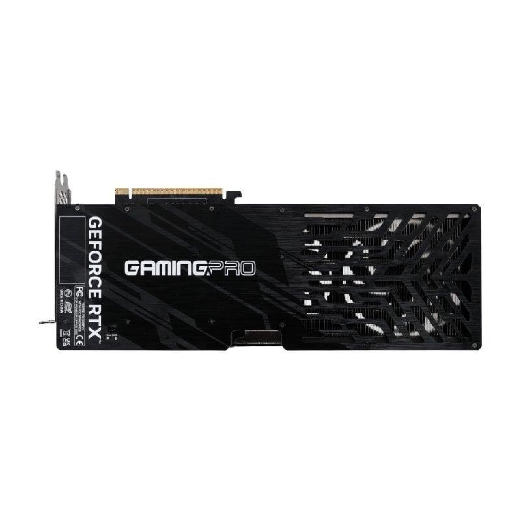 Carte graphique noire GeForce RTX GamingPro avec ailettes de refroidissement.