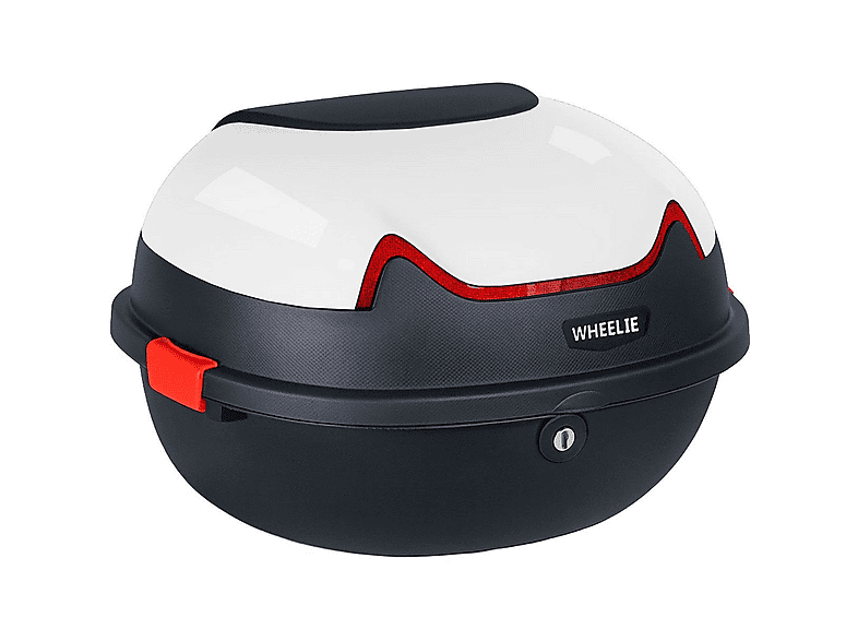 WHEELIE XT11-W 28 l Parlak Su Geçirmez ABS Top Case Çift Kilitleme Evrensel Motosiklet Arka Çanta